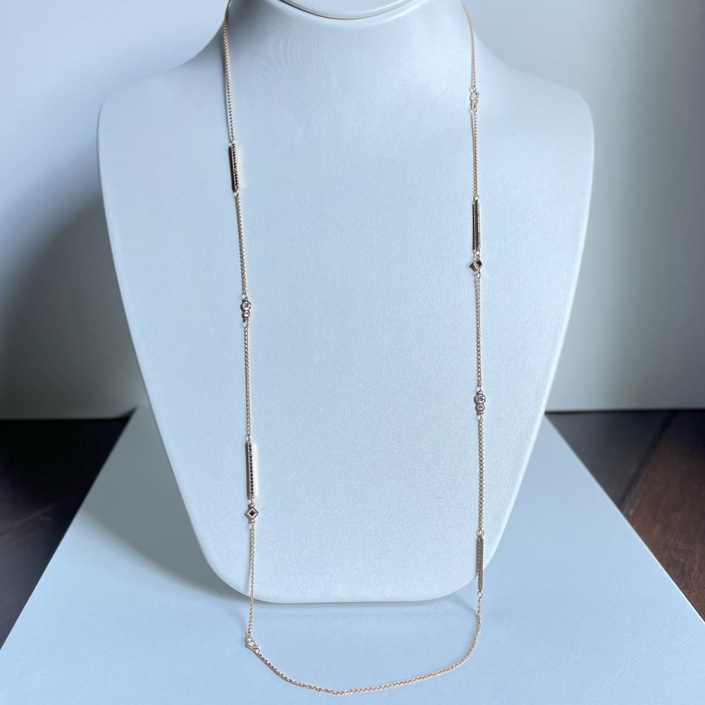 Swarovski Glowing Strand Necklace Rose Gold
